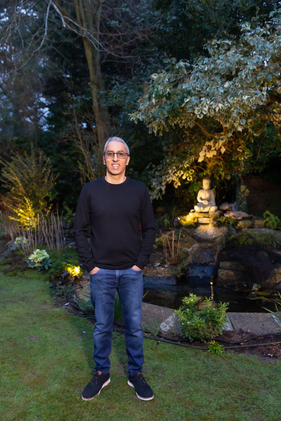 Vijay Bajaj in his garden